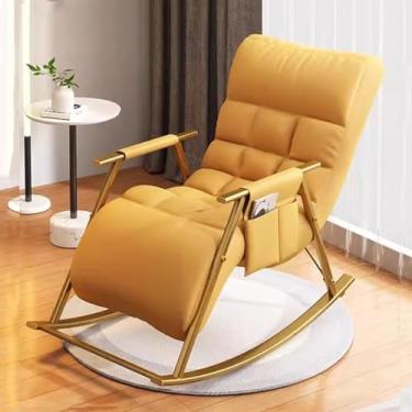 Imagem de Cadeira de balanço moderna para varanda - Poltrona reclinável de pátio ao ar livre, cadeira de descanso ajustável para sala de estar, cadeira confortável para relaxamento