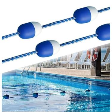 Imagem de Pacote com 2 boias de corda extra longas para piscina – Divisor de faixa de 15,8 m para segurança, ideal para piscinas de 6 a 15 metros, corda de limite de piscina durável para treinamento de natação