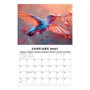 Imagem de Calendário de pássaros 2026 - lindo calendário de beija-flor de 13 meses - organizador de agenda, janeiro de 2026 - janeiro de 2027, planejador de parede para amantes de pássaros para escritório