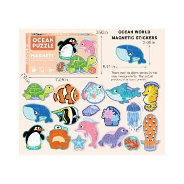 Imagem de Letras Grandes Magnéticas De Animais Marinhos, Alfabeto Maiúsculo ABC,