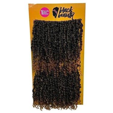 Imagem de Cabelo de Fibra Sintetica Crochet Safira 25cm - Cor Preto/Mel Escuro -