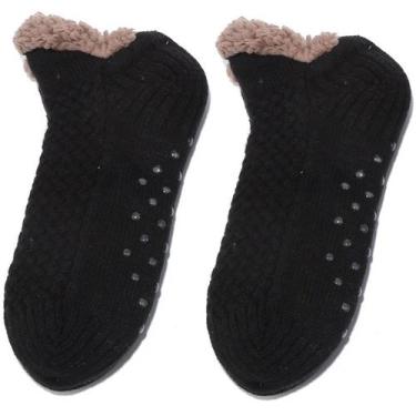 Imagem de Meia Curta Térmica Felpuda Forrado Quentinho Antiderrapante - D Presen