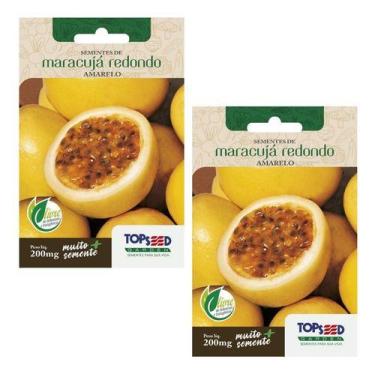 Imagem de 2x Sementes De Maracujá Redondo Amarelo Alta Produção Frutas - Topseed
