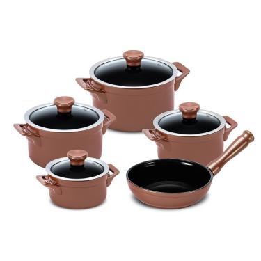 Imagem de Jogo De Panelas De Cerâmica Clear 5 Peças Cobre Ceraflame