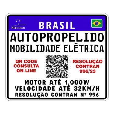 Imagem de Placa Decorativa para Autopropelido Mobilidade Elétrica QR Code Resolu