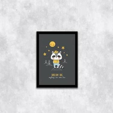 Imagem de Quadro Infantil Bichinho Dream Big 33X24Cm - Moldura Preta - Quadros O