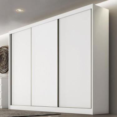 Imagem de Guarda-Roupa Casal Tullins 3 Portas 8 Gavetas 100% Mdf Neve - Pnr Móve