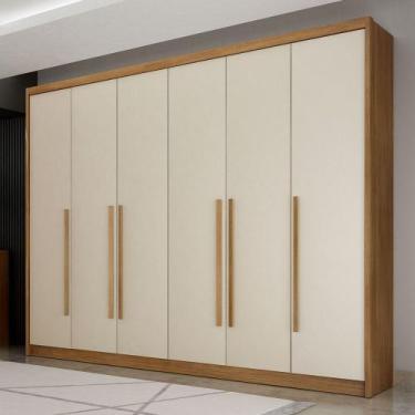 Imagem de Guarda-Roupa Casal Paraíso 6 Portas 8 Gavetas 100% Mdf Cumaru/Fendi - 