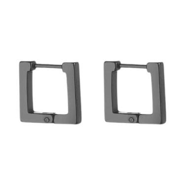 Imagem de Brincos De Argola Em Aço Inoxidável Com Runas Vikings Pretos Para Home