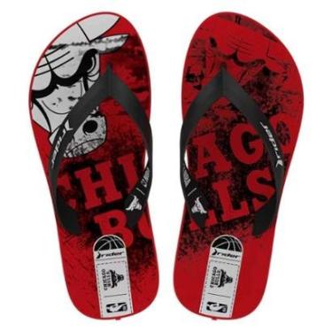 Imagem de Chinelo Masculino Basquete Dedo Feel NBA Rider 12378 Vermelho 37/38-Unissex