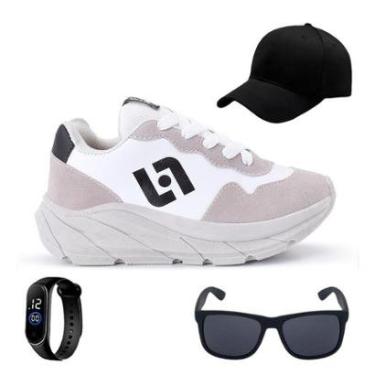 Imagem de Tenis Infantil Meninos Jogger Escolar Casual Camurça + Bone Oculos Relogio-Masculino
