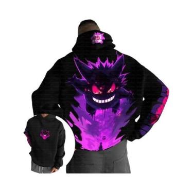 Imagem de Hoodie Pokémon Gengar Tamanho Grande Para Homens E Mulheres, Suéter Ca