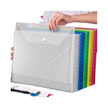 Imagem de Pasta Plástica Transparente A4 De Grande Capacidade Com Botão De Press