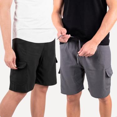 Imagem de Kit 2 Bermuda Masculina Popular Short Cargo Treino Corrida Academia-Masculino