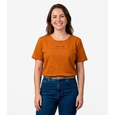 Imagem de Blusa Feminina Manga Curta Infinita Cor Marrom, GG, Marrom