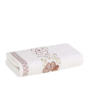 Imagem de Toalha De Banho Yuna Macia Floral Karsten, BRANCO ROSÊ
