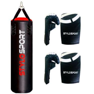 Imagem de Saco de pancada 120cm profissional boxe + 2 luvas de treino (infantil)