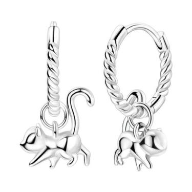 Imagem de Brincos De Prata 925 Estrela E Lua Com Design Moderno Entrelaçado Para