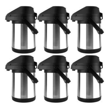 Imagem de Kit Com 6 Garrafas Térmica De Inox 2,5 Litros Chacal