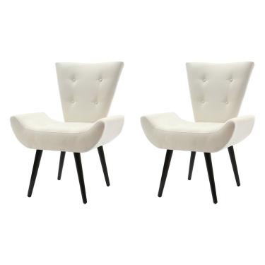 Imagem de Kit 2 Poltronas Decorativa Emilia Pés Palito Suede Bege Rud House