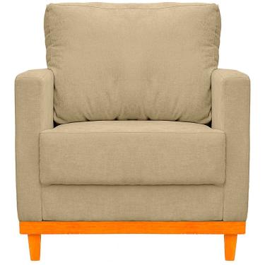 Imagem de Poltrona Berlim Tecido Impermeável Bege Ateliê do Conforto