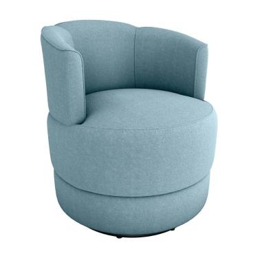 Imagem de Poltrona Decorativa Giratória Marselha Boucle Azul Matrix