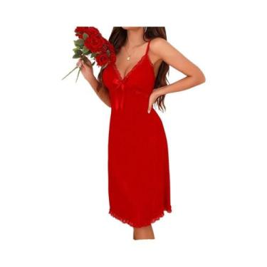 Imagem de Conjunto De Lingerie Sexy Feminina Com Camisola De Renda E Tanga, Alça