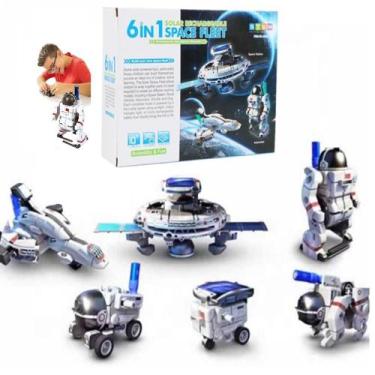Imagem de Kit robo 6 em 1 solar brinquedo montar estacao espacial - Multicoisa d