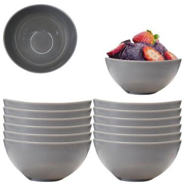 Imagem de Jogo 12 Tigela Bowl em Melamina 300ml Cinza Plaza - Fx