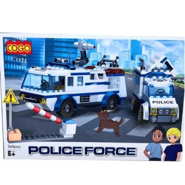 Imagem de Blocos de Montar Caminhão e Viatura Canil Coleção Police Force 368 pçs