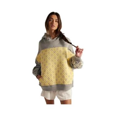 Imagem de Moletom Feminino Preto Com Capuz, Bordado Em Patchwork, Manga Longa, C