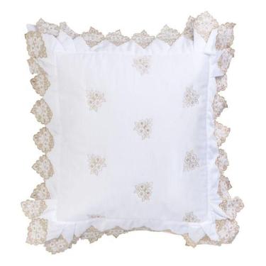 Imagem de Almofada Decorativa Bordada 400 Fios Sensualle Branco Vilela Enxovais 