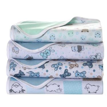 Imagem de Kit 2 Coberta Manta Malha Duplo Passeio Bebê 90x90cm 100% Algodão Esta