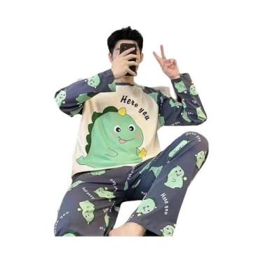 Imagem de Conjunto De Pijamas Listrados Masculinos Outono Inverno Roupas De Dorm