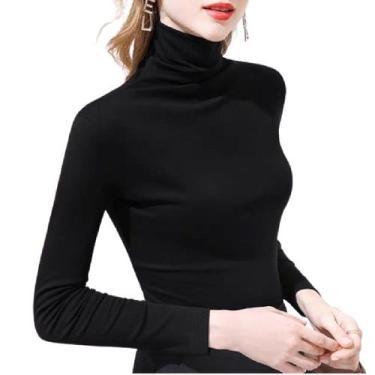 Imagem de Blusa Feminina Manga Longa Com Gola Alta Segunda Pele Frio - D'PRESENT