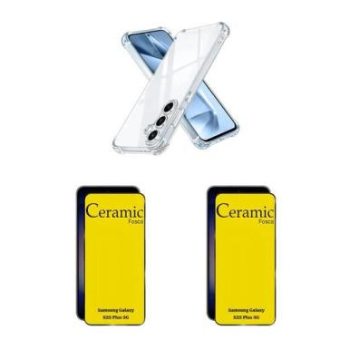 Imagem de 2UN Película Cerâmica Fosca + Capinha Silicone TPU Para Galaxy S25 Plu
