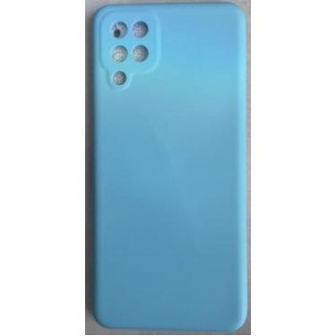 Imagem de Capa Capinha Case A12/M12 Samsung Galaxy Silicone Aveludado - CC, Azul