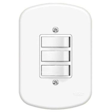 Imagem de Interruptor Embutir 3 Paralelas Com Placa Série Blanc - 0657 - Fame In