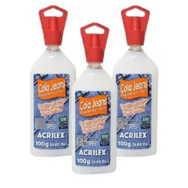 Imagem de COLA JEANS E TECIDO GROSSO ACRILEX 100 G - 3 unds