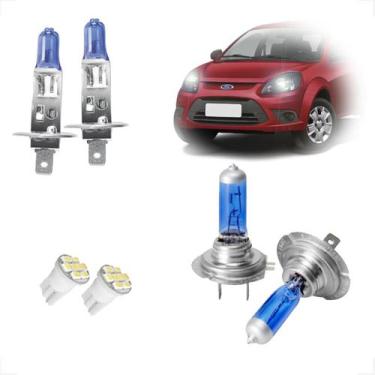 Imagem de Kit de Lâmpadas Halógenas Super Branca Farol Baixo H7 e Alto H1 para F