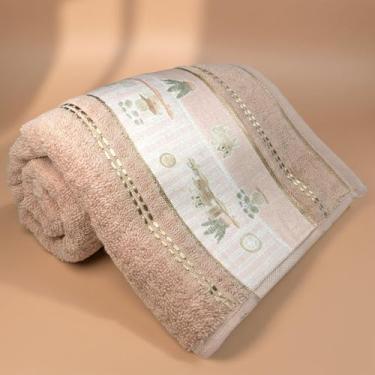 Imagem de Toalha de Banho Infantil Karsten 100% Algodão Barra Com Aplicação de T