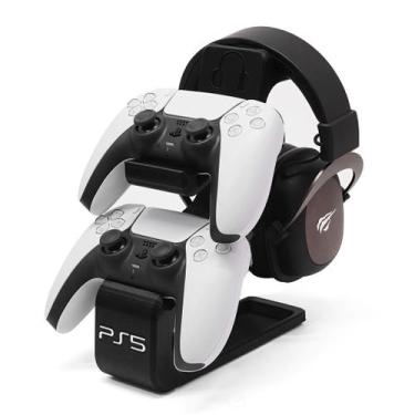 Imagem de Suporte para 2 controles PS5 e Fone de ouvido/HeadSet/HeadPhone - 3DMI