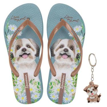 Imagem de Chinelo De Dedo Infantil Menina Ipanema Kids My Pets, Azul, Marrom, 35