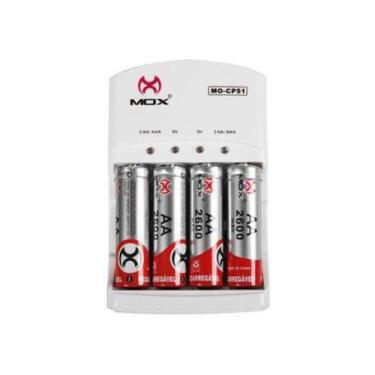 Imagem de Carregador de Pilhas e Bateria 9v MOX MO CP51 C 4 AA Bivolt