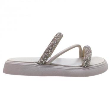 Imagem de Chinelo Com Strass Molekinha Infantil Casual Menina 2358100, Branco, 3