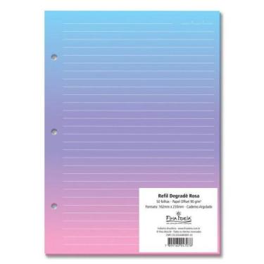 Imagem de Refil Caderno Argolado - Fina Ideia - Degradê Rosa - 50 folhas