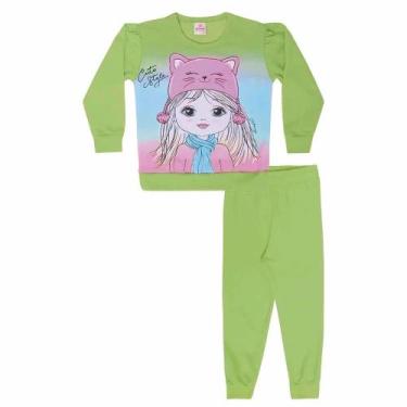 Imagem de Conjunto infantil m/l abrange blusão estampa menina + calça moletom se