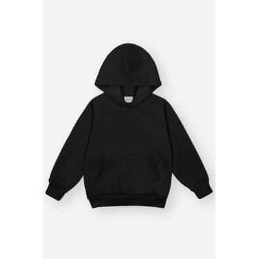 Imagem de Blusão Moletom Bolso Canguru Infantil Menino Preto Divertto, Preto, 3