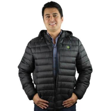 Imagem de Jaqueta Masculina Puffer Preta com Capuz Removível Tuff, Preto, P