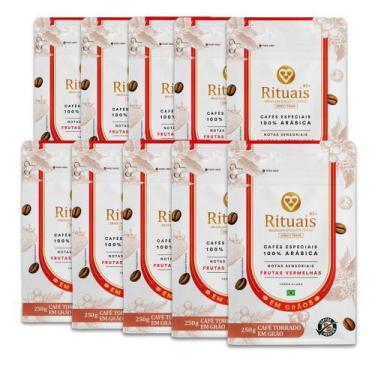 Imagem de Café em Grãos 3 Corações Rituais Frutas Vermelhas Kit 10 Pacotes de 25